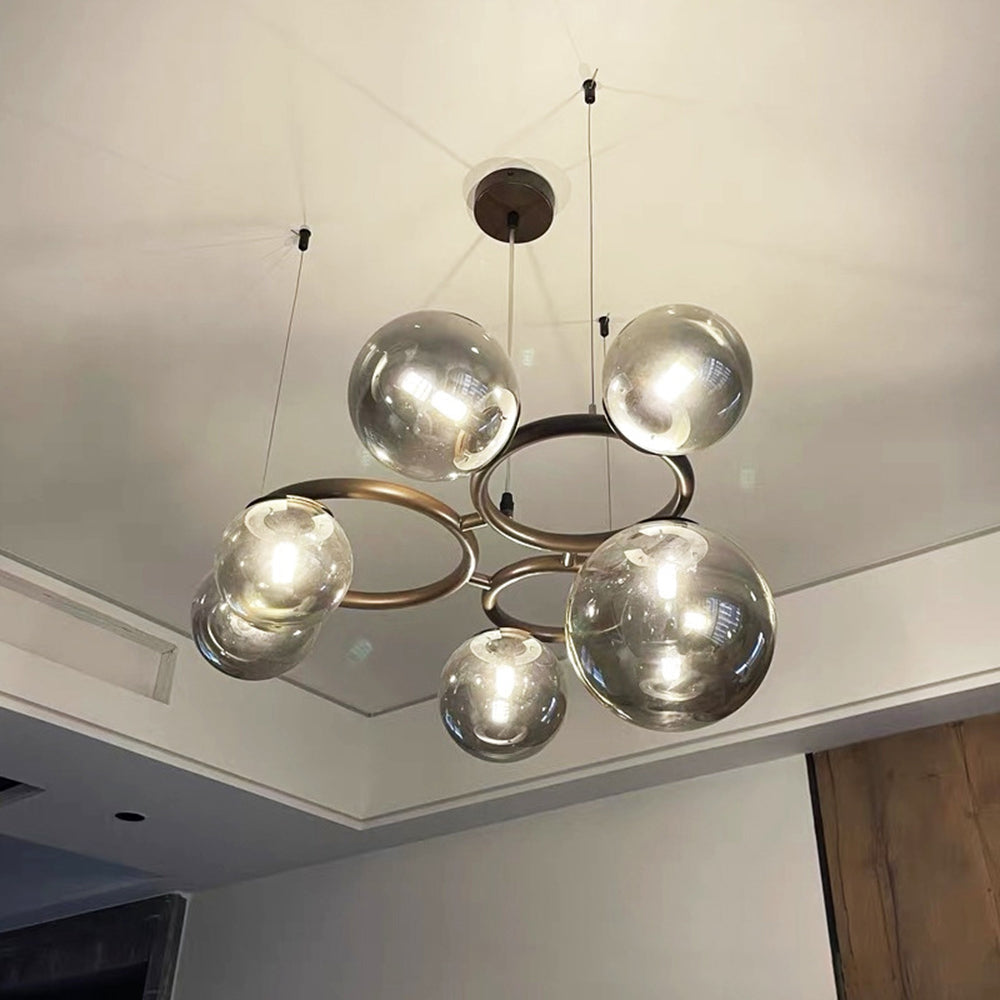 Valentina Luminaires Suspensions Anneau Moderne Métal/Verre Noir/Blanc/Gris/Doré Chambre à Coucher - Neutralighting