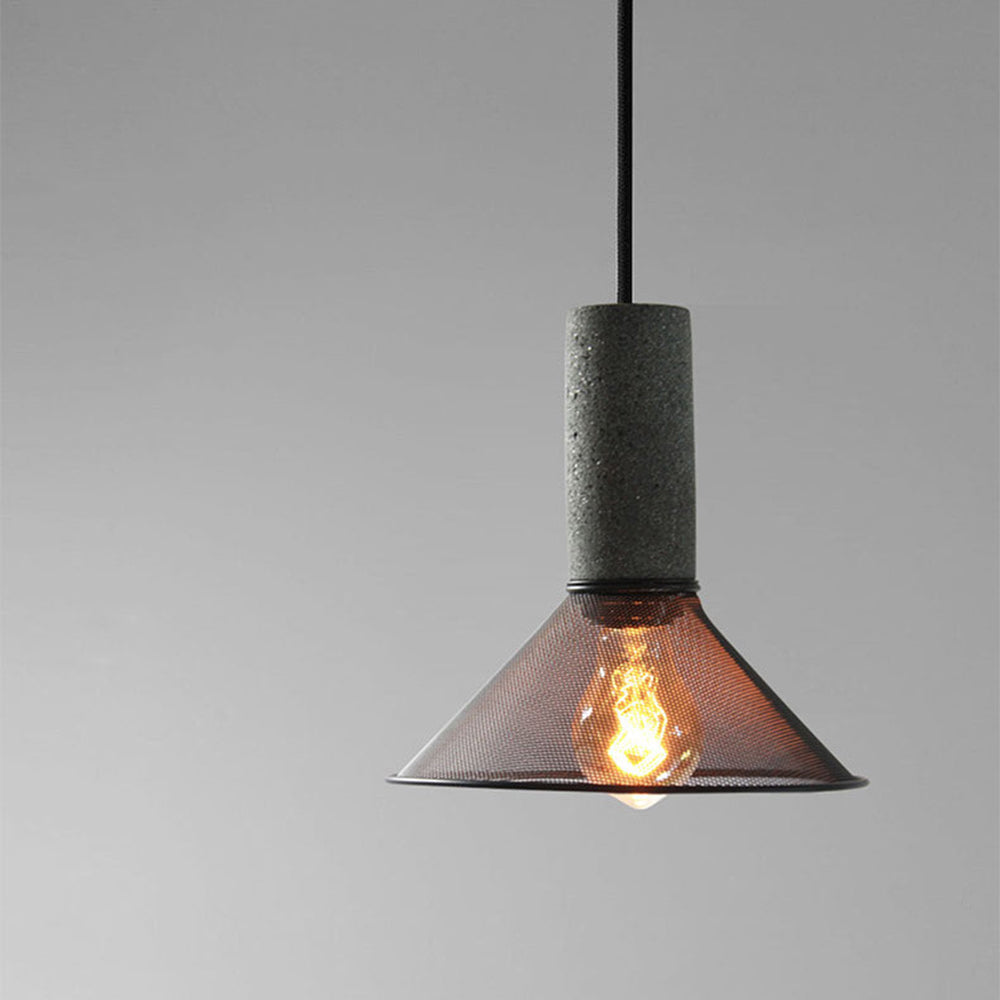 Arisha Suspension Cylindre Industriel, Métal/Ciment, Noir/Gris, Bar - Neutralighting