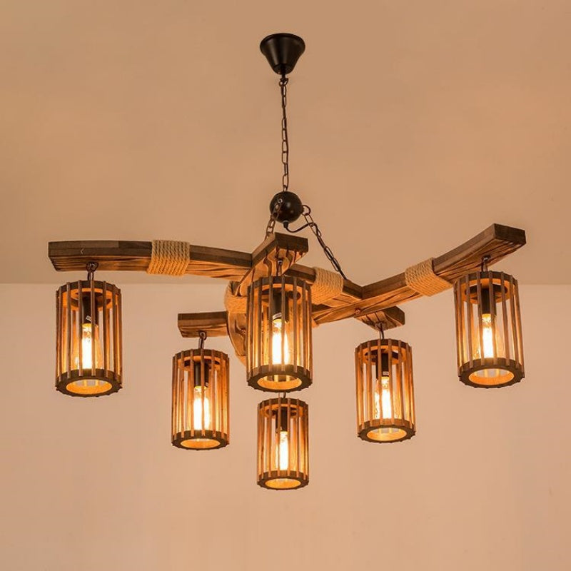 Epoch Moderne Rétro LED Lustre Bois Salon/Salle À Manger/Bar - Neutralighting