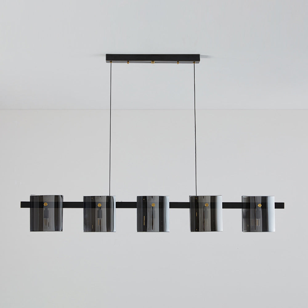 Arisha Suspension Cylindre Nordique, Cuivre/Verre, Noir/Or, Bar/Cuisine - Neutralighting