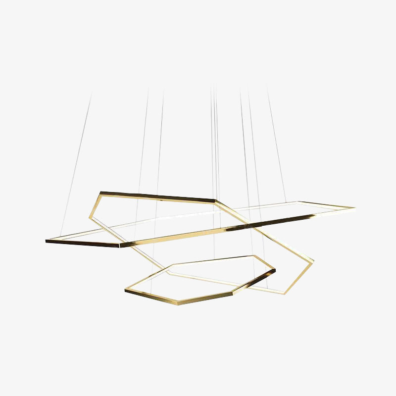 Ray Suspension Géométrique Contemporain, Métal, Doré, Salon/Chambre à Coucher - Neutralighting
