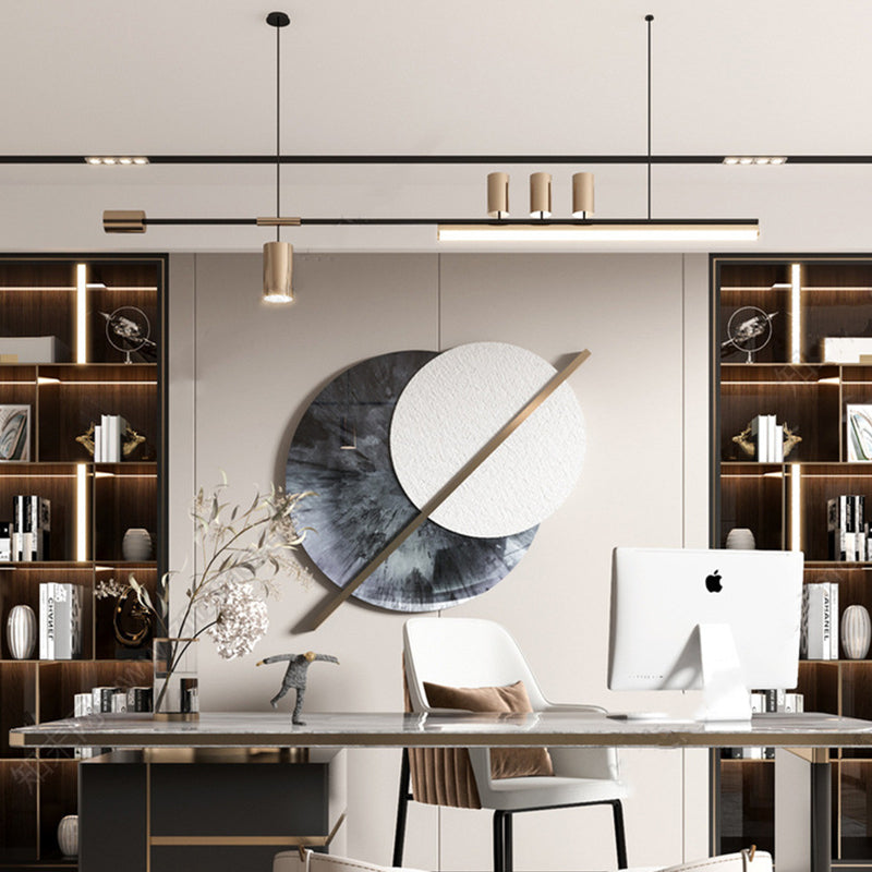Ray Suspension Linéaire Moderne, Métal, Doré, Salon - Neutralighting