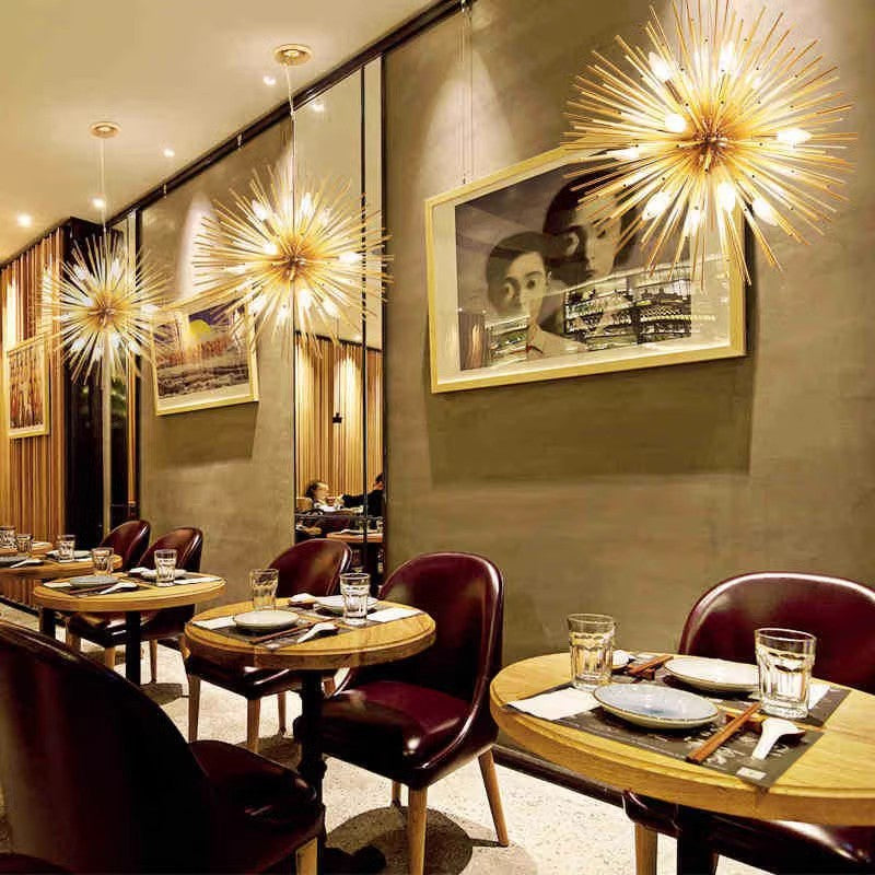 Arisha Moderne LED Lustre Or Métal Salle À Manger Chambre À Coucher - Neutralighting