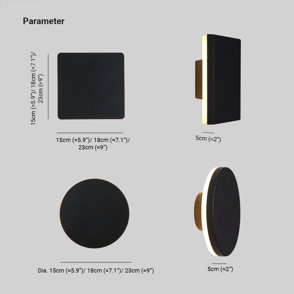 Klyne Applique Murale Rond/Carré Moderne Noir/Blanc. Cour - Neutralighting
