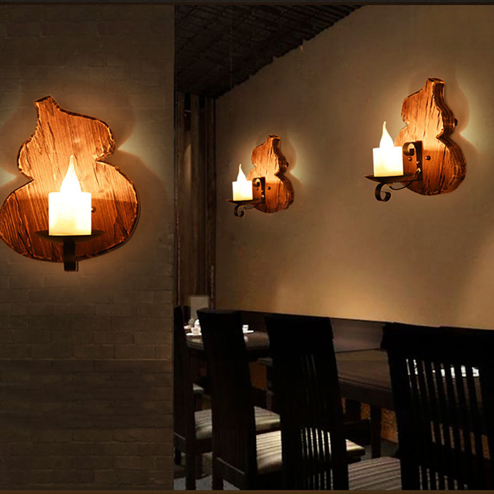 Epoch Applique Murale en Forme de Cucurbitacées, Bois et Métal - Neutralighting