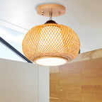 Ritta Plafonnier Dôme Simple Vintage LED Bamboo Bois Salon/Chambre à Coucher - Neutralighting