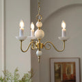 Silva Vintage LED Bougie Lustre Brasse à Céramique Salon - Neutralighting