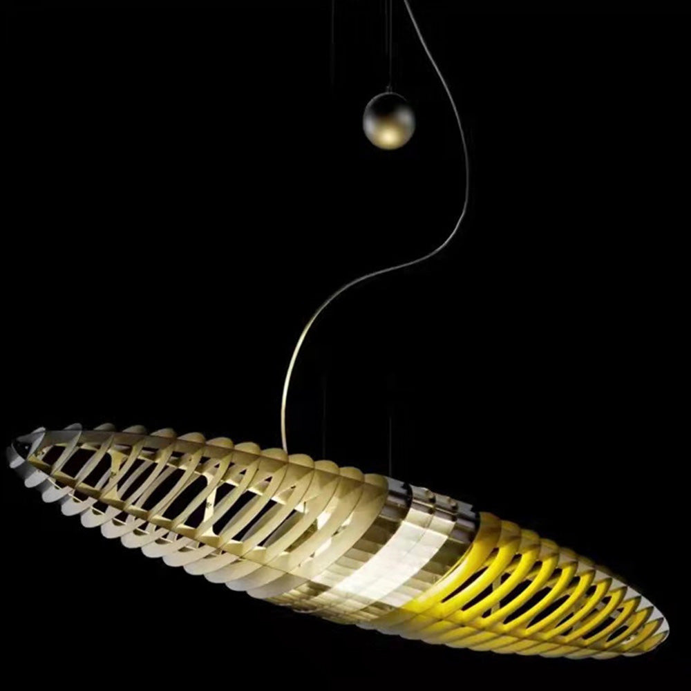 Arisha Suspension Feuille Contemporaine, Acier Inoxydable/Acrylique, Chambre - Neutralighting
