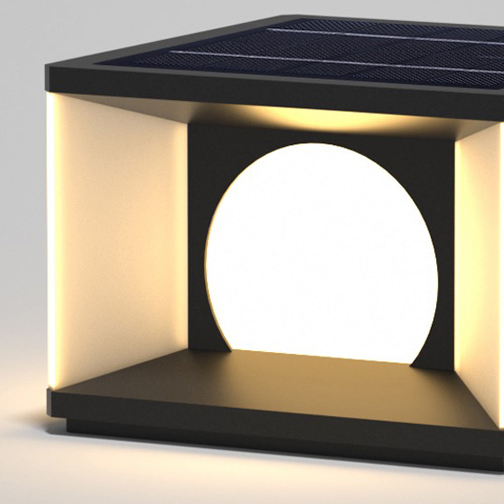 Ray Lampe Solaire Pilier Moderne, Métal, Noir, Allée, Câble Solaire - Neutralighting