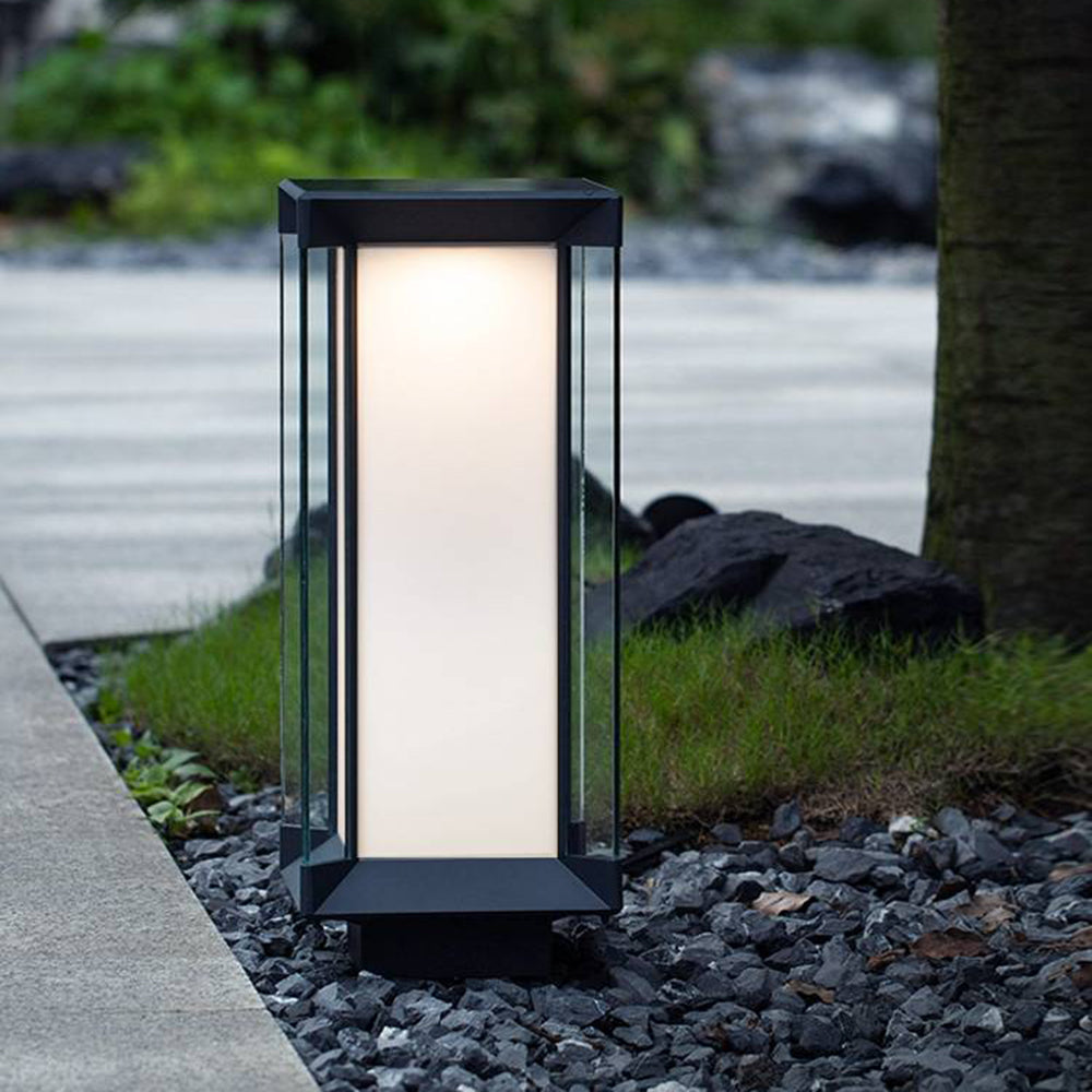 Ray Borne Extérieure Rectangulaire Moderne, Métal/Verre, Blanc/Noir, Cour - Neutralighting