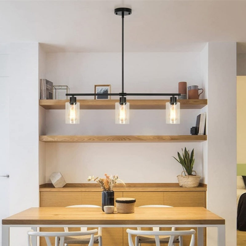 Arisha Minimaliste Industriel LED Lustre Noir Métal Cuisine Salon - Neutralighting
