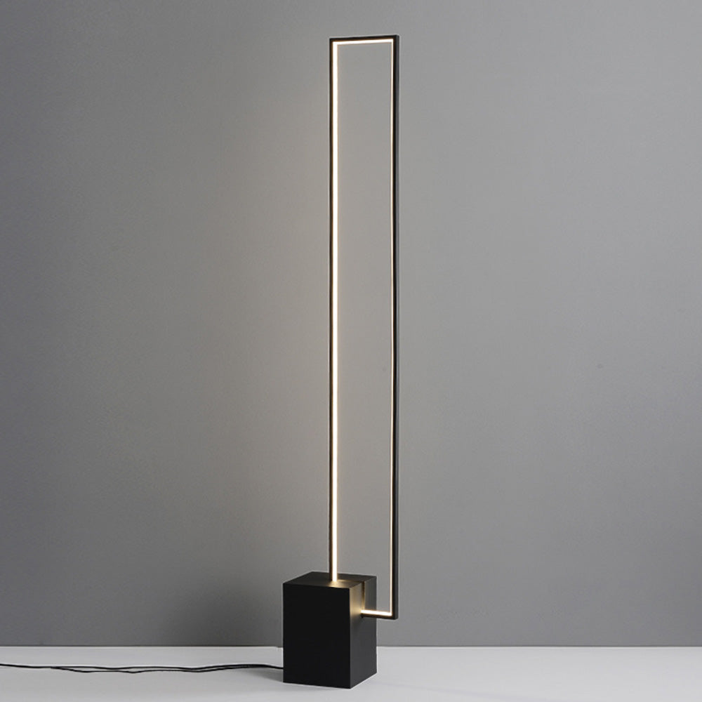 Ray Design Lampadaire Rectangulaire Simple Métal Noir Salon/Chambre à Coucher - Neutralighting