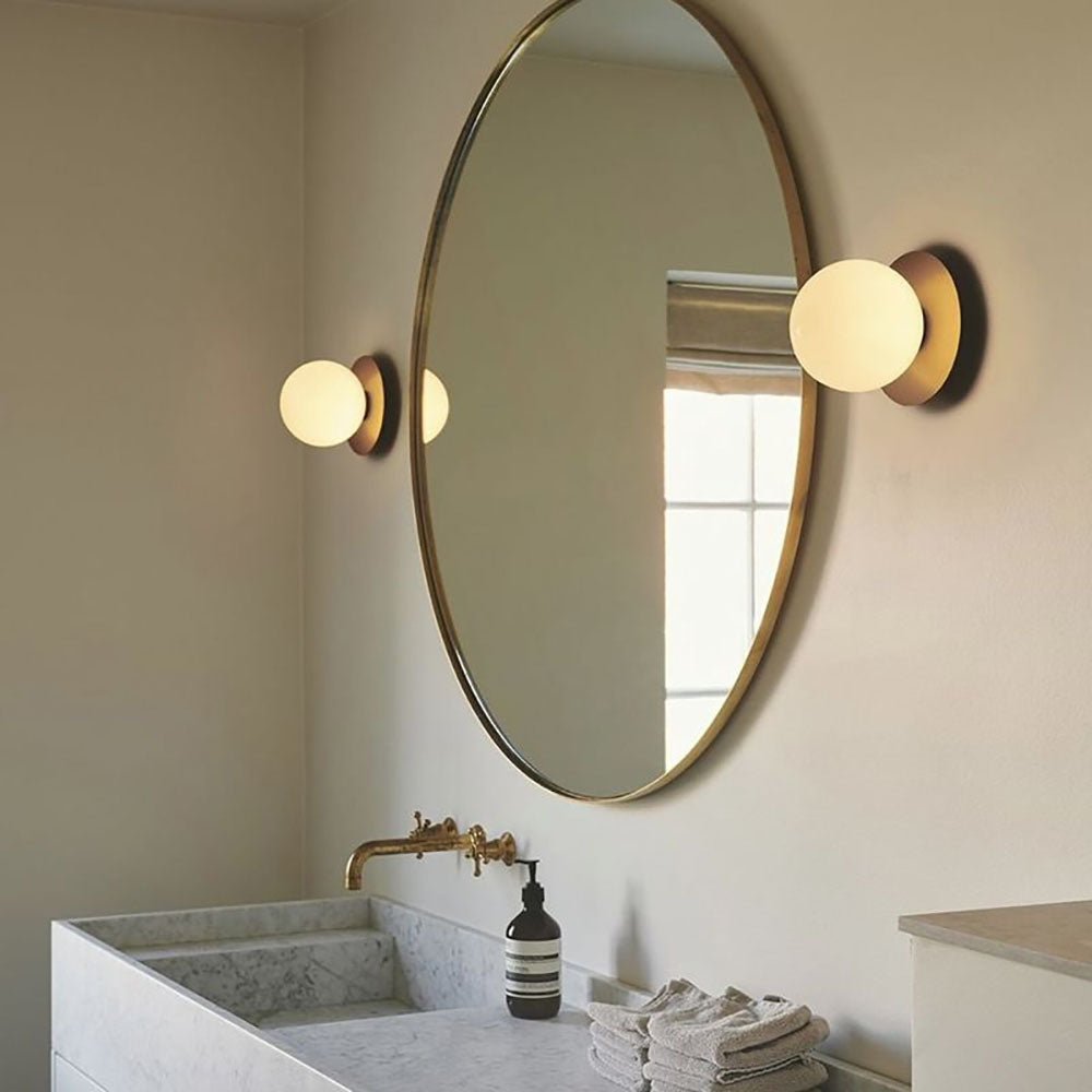 Melo Applique Murale Globe Moderne Design LED Métal Verre Noir/Or Salle de Bain - Neutralighting
