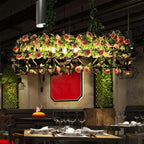 Silva Art LED Suspension Vert Métal Bois Salle à manger Salon - Neutralighting