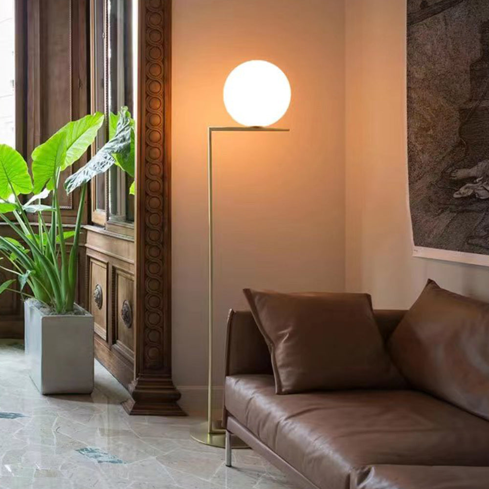 Valentina Lampadaire Globe Moderne Métal/Verre Laiton/Argent Salon/Chambre - Neutralighting