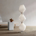 Ritta Lampadaire Plissé Moderne, Métal/Tissu, Blanc, Chambre - Neutralighting