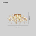 Arisha Design LED Plafonnier Fleur Art Deco Métal/Verre Doré Salon/Chambre à Coucher - Neutralighting
