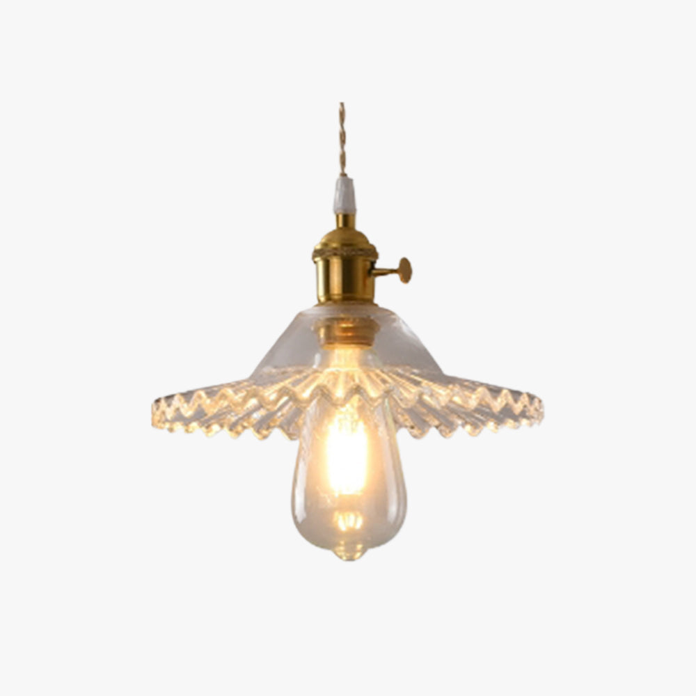 Valentina Luminaires Suspensions Art Deco Floral Vintage Métal/Verre Doré/Clair Salon/Chambre à Coucher - Neutralighting