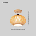 Ritta Plafonnier Dôme Simple Vintage LED Bamboo Bois Salon/Chambre à Coucher - Neutralighting