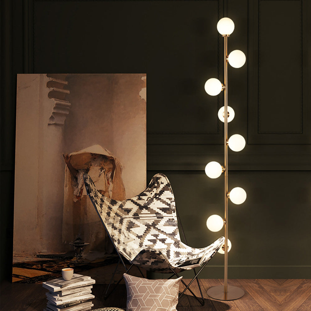 Valentina Lampadaire Globe Moderne, Métal/Verre, Or, Chambre à Coucher - Neutralighting