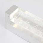 Arisha Applique Murale à Miroir Design LED Transparente Rectangulaire Moderne Métal Cristal Blanc Salle de Bain - Neutralighting