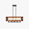 Silva Luminaires Suspensions Cage Industrielle Design Métal Bois Marron Salon/Cuisine/Bar - Neutralighting