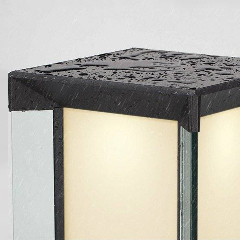 Ray Borne Extérieure Rectangulaire Moderne, Métal/Verre, Blanc/Noir, Cour - Neutralighting