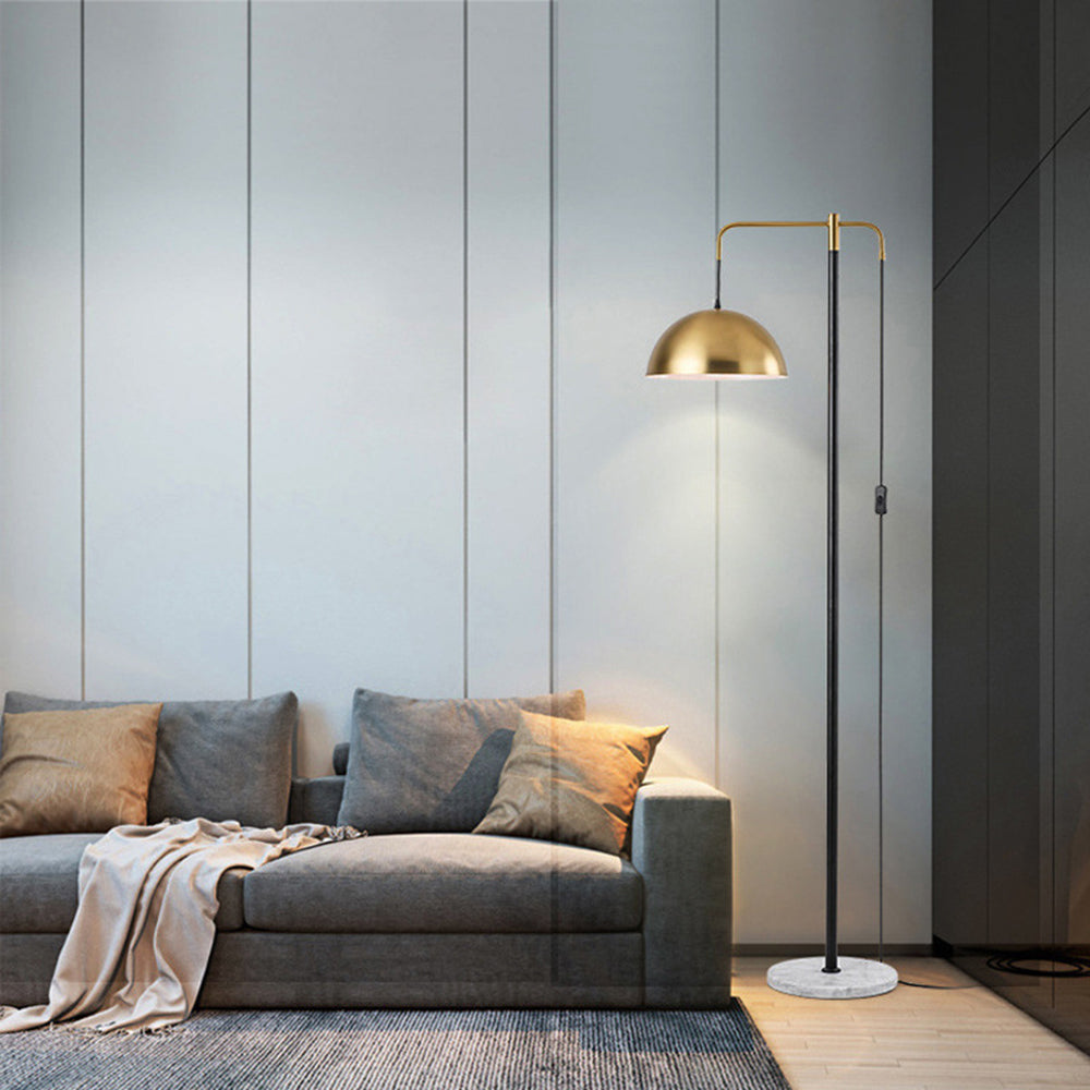 Arisha Design Lampadaire Dôme Simple Métal/Marbre Or Chambre/Salon - Neutralighting
