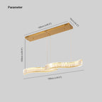 Kristy Luminaires Suspensions LED Wave Moderne Grande Cristal Métal Argent/Or Salon/Cuisine - Neutralighting