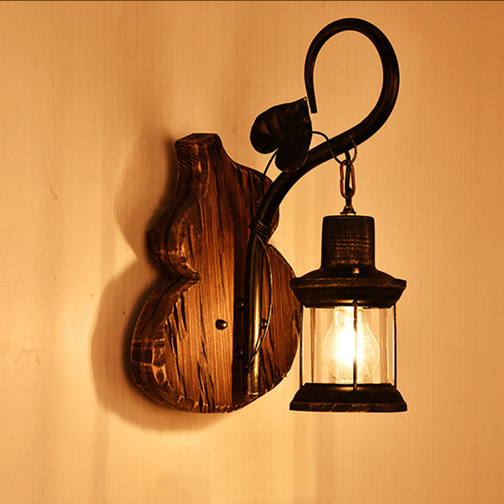 Epoch Applique Murale en Forme de Cucurbitacé, Bois et Métal - Neutralighting