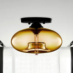 Arisha Oval Industriel LED Plafonnier Rouge/Marron/Ambre/Bleu Métal/Verre Salon - Neutralighting