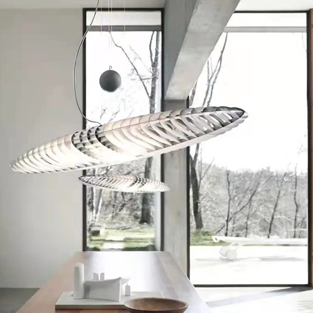 Arisha Suspension Feuille Contemporaine, Acier Inoxydable/Acrylique, Chambre - Neutralighting