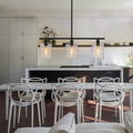 Arisha Minimaliste Industriel LED Lustre Noir Métal Cuisine Salon - Neutralighting