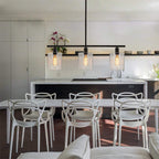 Arisha Minimaliste Industriel LED Lustre Noir Métal Cuisine Salon - Neutralighting