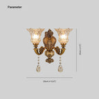 Ray Design Floral Applique Murale Fleur Vintage LED Métal/Verre Bronze Chambre - Neutralighting