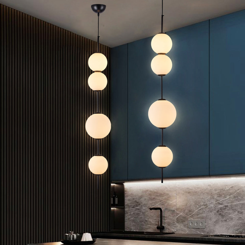 Valentina Luminaires Suspensions Bulle Moderne Simple Métal/Verre Noir Salon/Chambre à Coucher - Neutralighting