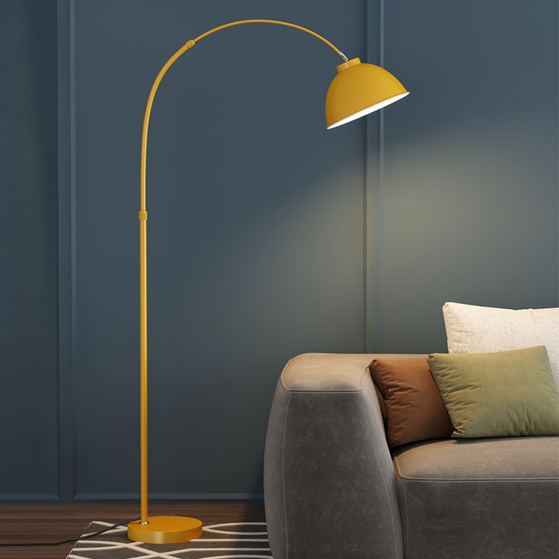Valentina Lampadaire Dôme Moderne Métal Bordeaux Jaune Salon - Neutralighting