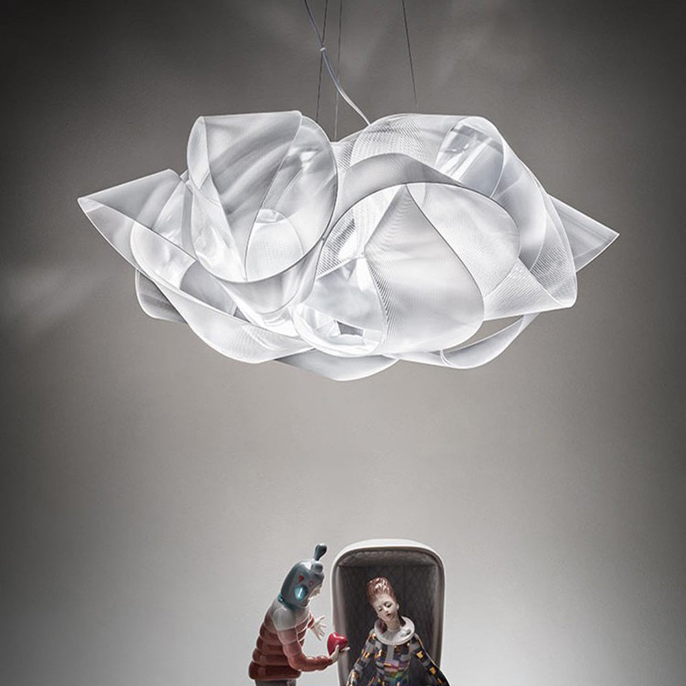 Arisha Suspension Fleur Simple, PVC, Blanc, Salon - Neutralighting
