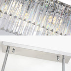 Kristy Design Luminaires Suspensions Rectangulaire Contemporain Métal/Cristal Blanc Salle à Manger/Salon - Neutralighting
