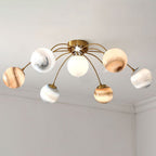 Aria Design Italien LED Plafonnier Planète Moderne Métal/Verre Coloré Salon - Neutralighting