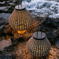 Ritta Vintage Petie LED Lampadaire Brun Métal/Tissu Extérieur - Neutralighting