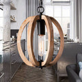 Silva Sphère Vintage LED Suspension Métal Bois Salon Salle à manger - Neutralighting