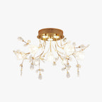 Arisha Design LED Plafonnier Fleur Art Deco Métal/Verre Doré Salon/Chambre à Coucher - Neutralighting