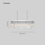 Kristy Design Luminaires Suspensions Rectangulaire Contemporain Métal/Cristal Blanc Salle à Manger/Salon - Neutralighting
