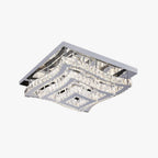 Kirsty Plafonnier Carré Blanc Moderne Métal/Verre Argent Grande Salon - Neutralighting