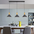Arisha Suspension Luminaire 3 Lampes Design Italien Métal Verre Vert Grisâtre Salon/Salle à Manger - Neutralighting