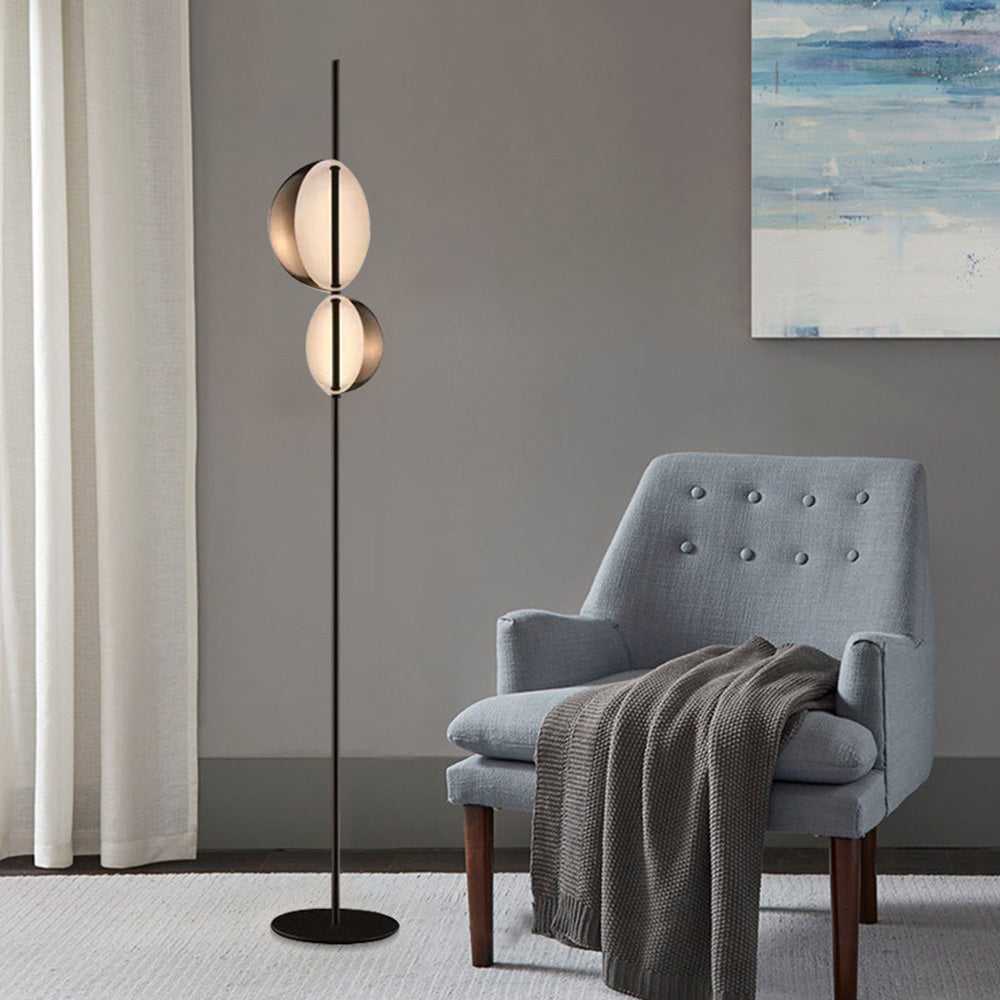 Mira Design Lampadaire Rond Moderne Métal Noir/Or Bureau/Chambre - Neutralighting