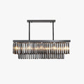 Kristy Luminaires Suspensions Grande Rectangulaire Industrielle Métal/Verre Noir Salle à Manger/Salon - Neutralighting