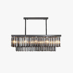 Kristy Luminaires Suspensions Grande Rectangulaire Industrielle Métal/Verre Noir Salle à Manger/Salon - Neutralighting