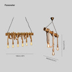 Silva Luminaires Suspensions Vintage LED Bambou/Métal Marron Salon/Chambre à Coucher - Neutralighting